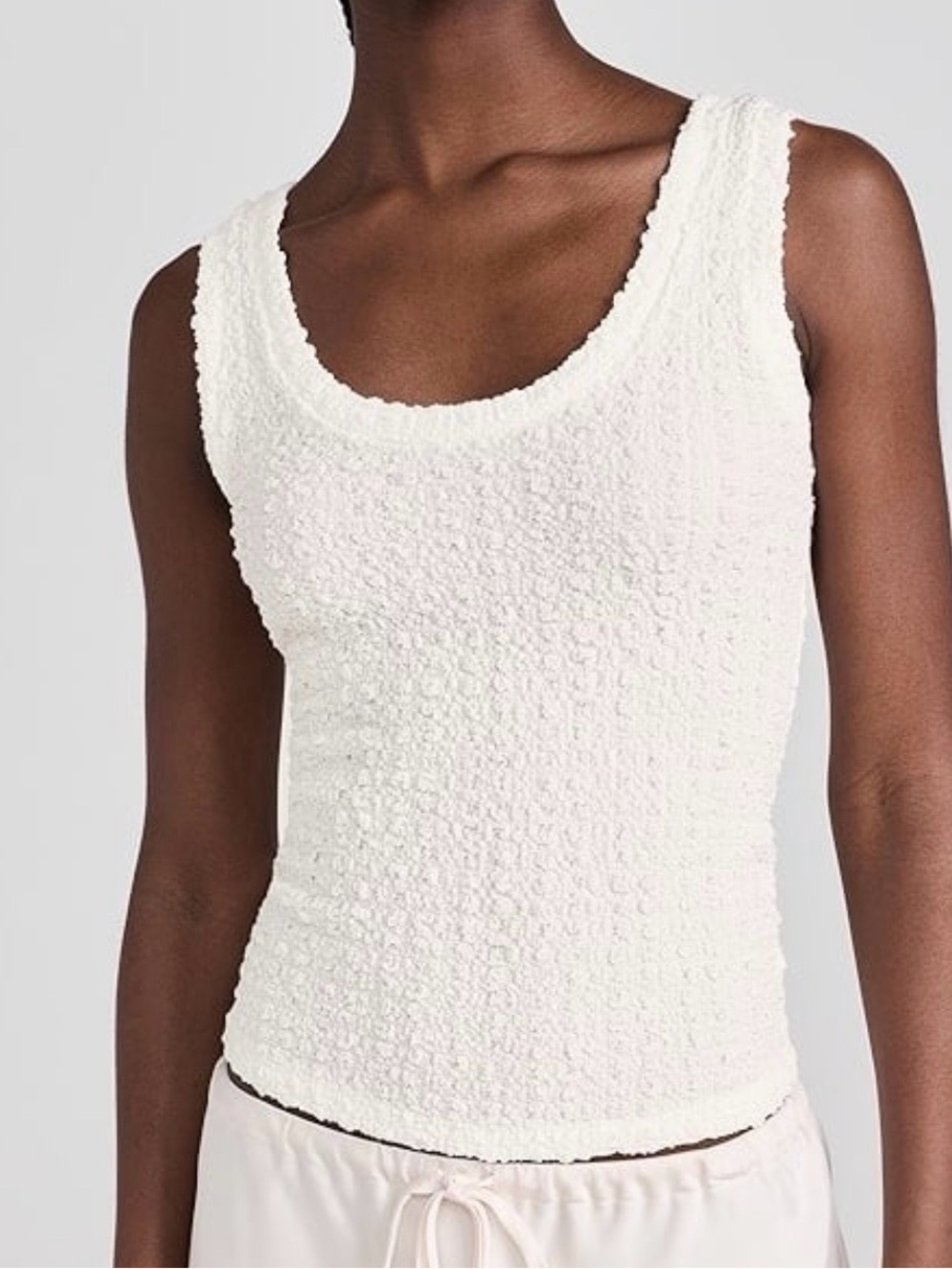 Enza Costa Puckered Coastal Resortwear Quiet Luxury Vacation Beach Tank XL